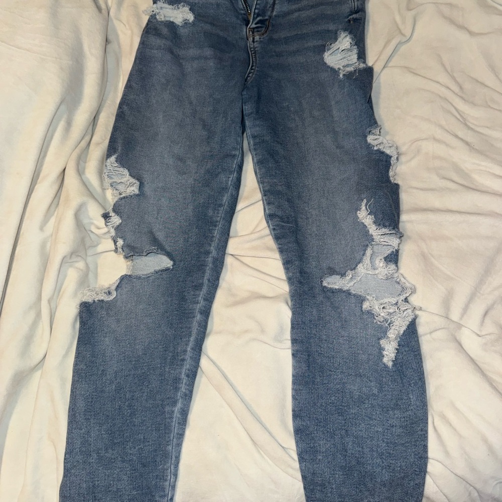 American Eagle Outfitters Ripped Light Blue Skinny Jeans
